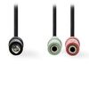 Καλώδιο ήχου NEDIS STEREO από 3,5MM αρσενικό σε 2x 3,5MM θηλυκό 0.20M