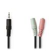 Καλώδιο ήχου NEDIS STEREO από 3,5MM αρσενικό σε 2x 3,5MM θηλυκό 0.20M