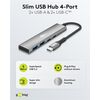 USB hub GOOBAY 76563 4x θυρών USB 3.2 5GBPS με  USB-C σύνδεση γκρι