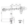 Βάση γραφείου BRATECK LDT66-C024 για 2 οθόνες 17''-32'' έως 9KG