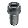 Φορτιστής αυτοκίνητου POWERTECH PT-1148 USB και USB-C γκρι