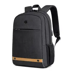 Τσάντα πλάτης GOLDEN WOLF GB00375 με θήκη για  laptop 15.6" 19L USB μαύρη
