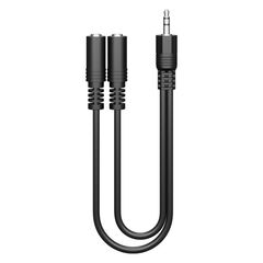 Καλώδιο ήχου GOOBAY 3.5MM αρσενικό σε 2x3.5MM  θηλυκό 0.2M μαύρο