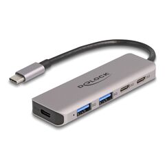 USB Hub 64239 DELOCK 4x θυρών  5GBPS με USB-C σύνδεση γκρι