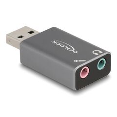 Εξωτερική κάρτα ήχου DELOCK 66633 2x 3.5MM με USB σύνδεση γκρι
