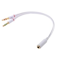 Καλώδιο POWERTECH CAB-J048 2x3.5MM σε 3.5MM θηλυκό  0.2M λευκό