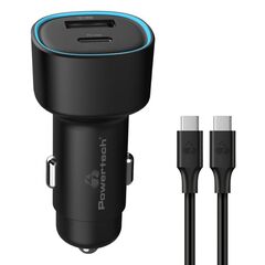 Φορτιστής αυτοκίνητου POWERTECH PT-1230 με καλώδιο  USB/USB-C 48W  μαύρος