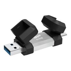 USB stick flash  SILICON POWER C51 USB και USB-C 64GB ασημί
