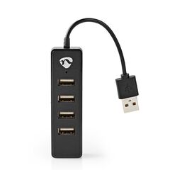 Hub USB 2.0  NEDIS 4 θυρών μαύρο