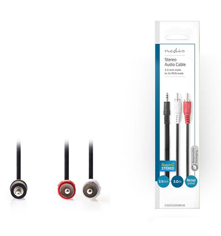 Καλώδιο ήχου NEDIS 2xRCA αρσενικό σε 3,5MM stereo αρσενικό 3M