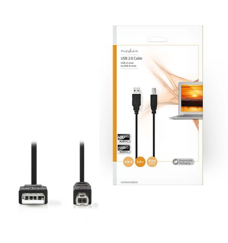 Καλώδιο NEDIS USB 2.0 A αρσενικό σε USB B αρσενικό  5Μ