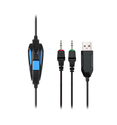 Gaming ακουστικά SADES ELEMENT SA-702-BL LED μπλε