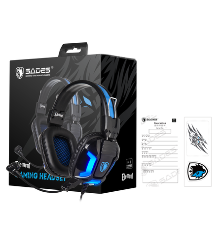 Gaming ακουστικά SADES ELEMENT SA-702-BL LED μπλε