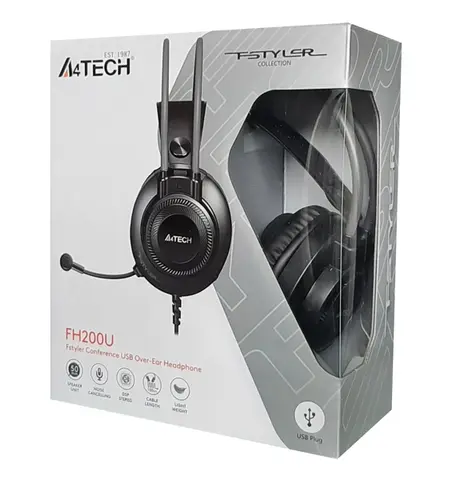 Ακουστικά A4TECH FH200U USB DSP stereo 50mm μαύρα