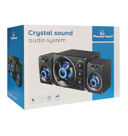 Ηχεία  POWERTECH Crystal Sound  2.1 5W + 2x 3W 3.5mm μαύρα