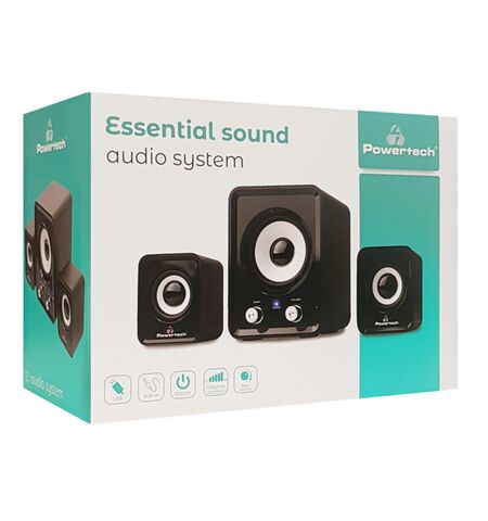 Ηχεία POWERTECH Essential sound 2.1 5W + 2x 3W 3.5mm μαύρα