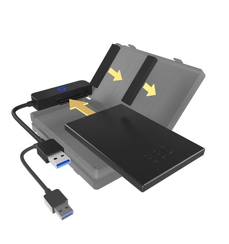 Εξωτερική θήκη ICY BOX IB-AC603B-U3 για σκληρούς δίσκους HDD & SSD 2,5'' SATA