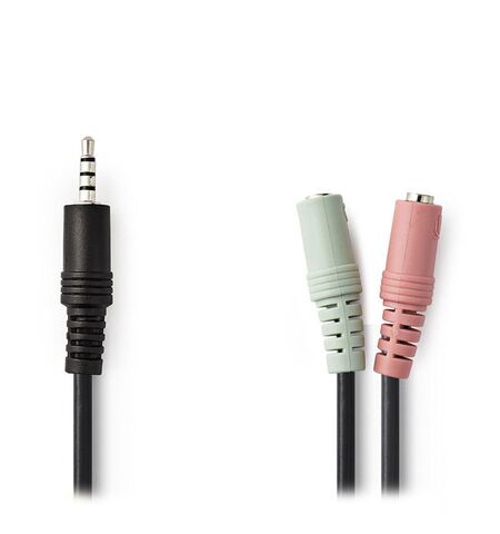 Καλώδιο ήχου NEDIS STEREO από 3,5MM αρσενικό σε 2x 3,5MM θηλυκό 0.20M