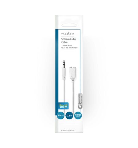 Splitter ακουστικών και ηχείων NEDIS 3.5MM ΣΕ ΑΣΠΡΟ ΧΡΩΜΑ