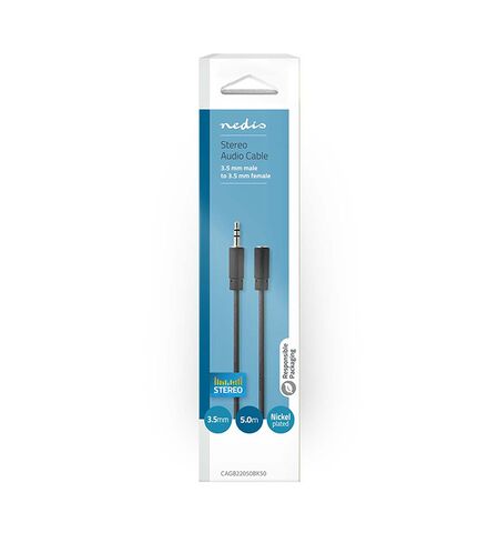 Καλώδιο προέκτασης ήχου NEDIS 3,5MM stereo αρσενικό σε 3,5MM stereo θηλυκό  5M
