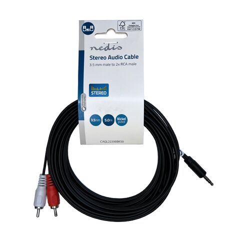 Καλώδιο ήχου NEDIS 3,5mm αρσενικό STEREO σε 2x RCA αρσενικό 5M
