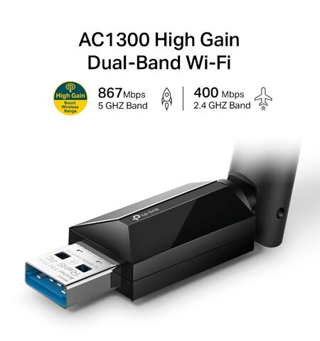 Δικτυακός αντάπτορας USB TP-LINK Archer T3U plus V1 AC1300