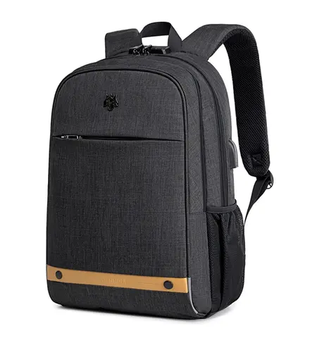 Τσάντα πλάτης GOLDEN WOLF GB00375 με θήκη για  laptop 15.6" 19L USB μαύρη