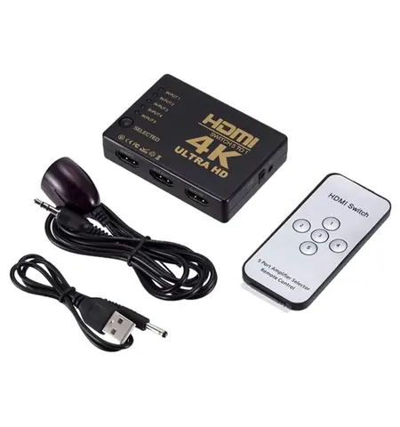 Switch POWERTECH HDMI amplifier 5 in 1 PTH-052 4K 3D with remote control