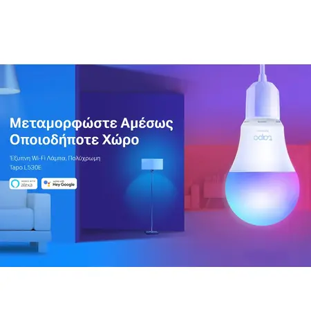 Smart λάμπα LED TP-LINK TAP0-L530E WiFi 8.7W E27 2500K-6500K Rgb 2 τμχ