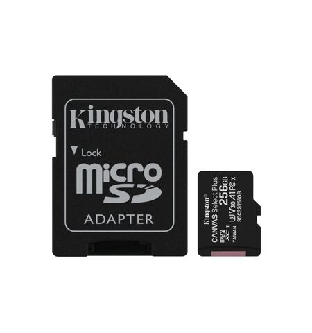 Κάρτα μνήμης KINGSTON Canvas Microsdxc Select plus 256GB A1 C10 + adapter