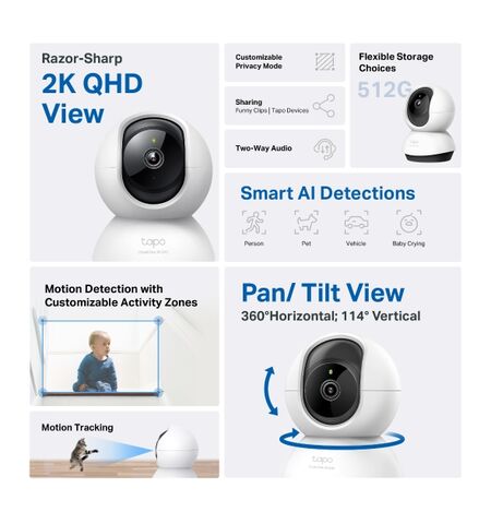 Δικτυακή κάμερα TP-LINK TAPO C220 V1 PAN TILT AI home security WI-FI