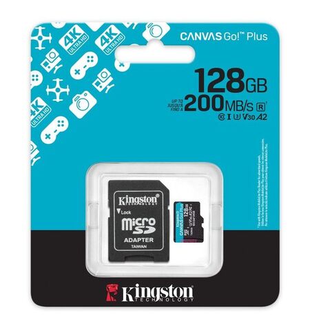 Κάρτα μνήμης KINGSTON GO Plus SDCG4/128GB Class 10 UHS-I U3 V30 A2