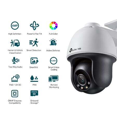 Εξωτερική δικτυακή κάμερα TP-LINK VIGI C540-4 4MP full-color pan/titl