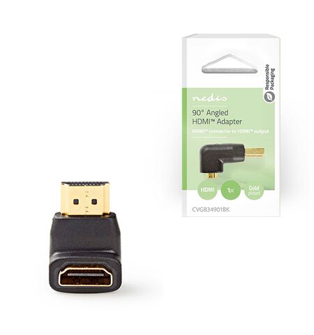 Αντάπτορας HDMI ΑΡΣΕΝΙΚΟ σε HDMI θηλυκό υπό γωνία 90°