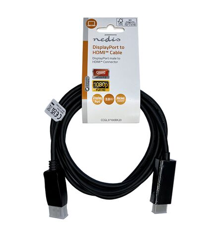 Καλώδιο NEDIS  DISPLAYPORT αρσενικό σε HDMI αρσενικό 2M