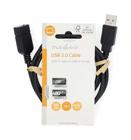 Καλώδιο NEDIS USB Α αρσενικό σε USB A θηλυκό 1M