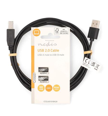 Καλώδιο NEDIS USB 2.0 Α αρσενικό σε USB B αρσενικό 2Μ