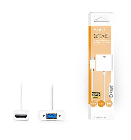 Μετατροπέας NEDIS HDMI αρσενικό  σε VGA θηλυκό και 3,5MM jack για ήχο