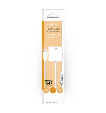 Μετατροπέας NEDIS HDMI αρσενικό  σε VGA θηλυκό και 3,5MM jack για ήχο