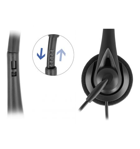Ακουστικά DELOCK 27177 MONO με μικρόφωνό USB και volume control μαύρα