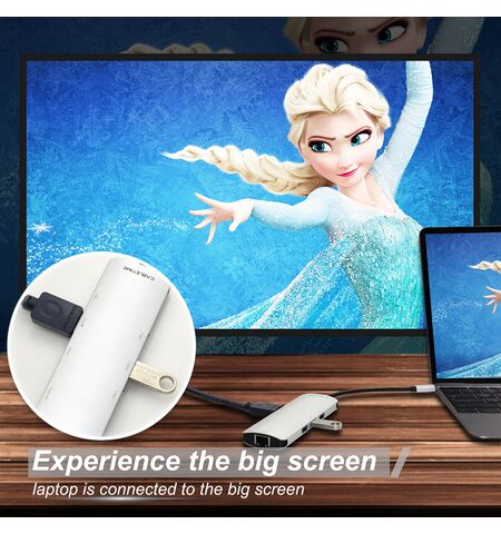 Docking station CABLETIME CT-CMHD91  9 θυρών με σύνδεση USB-C 4K 100W Γκρι