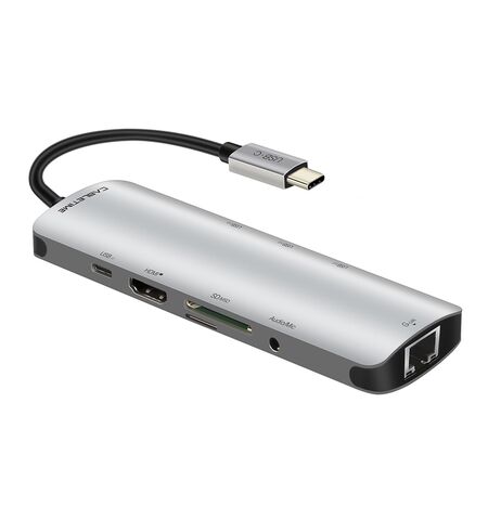 Docking station CABLETIME CT-CMHD91  9 θυρών με σύνδεση USB-C 4K 100W Γκρι