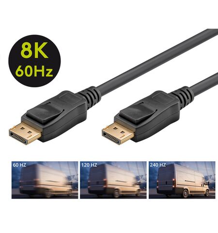 Καλώδιο DISPLAYPORT Goobay αρσενικό σε DISPLAYPORT αρσενικό  8K 5M μαύρο