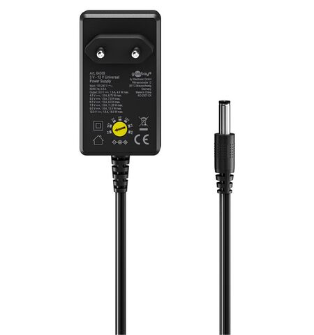 Universal τροφοδοτικό GOOBAY 64569 3V-12V 18W/1.5A με 12 βύσματα