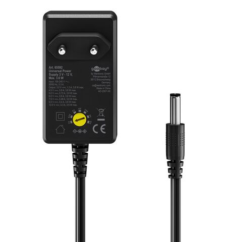 Universal τροφοδοτικό GOOBAY 3V-12V 3.6W με 12 βύσματα