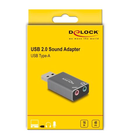 Εξωτερική κάρτα ήχου DELOCK 66633 2x 3.5MM με USB σύνδεση γκρι