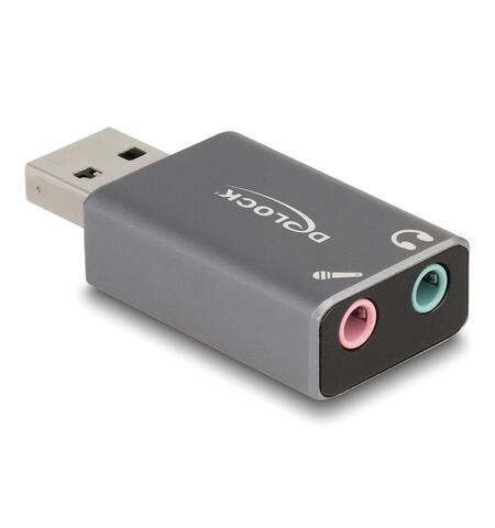 Εξωτερική κάρτα ήχου DELOCK 66633 2x 3.5MM με USB σύνδεση γκρι