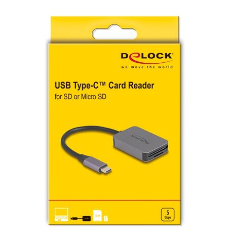 Card reader DELOCK 91009 για SD και micro SD USB-C