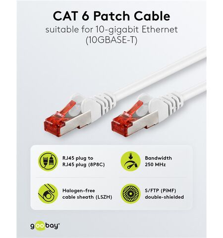 Καλώδιο δικτύου GOOBAY 93505 CAT 6 S/FTP  2M λευκό