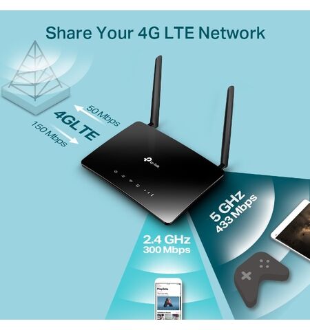Ασύρματο router TP-LINK ARCHER MR400 V5 AC1200 DUAL BAND 4G LTE